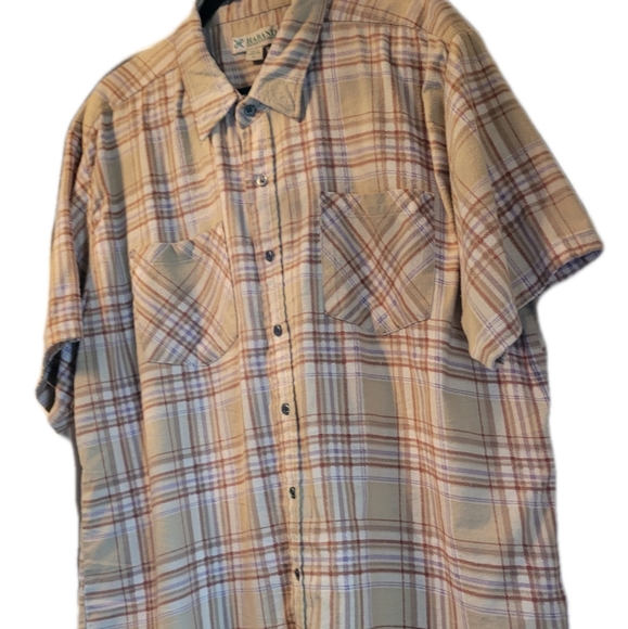 Haband Flannel Short-sleeve Button-down Men's Size XL Bei… - Picture 4 of 7